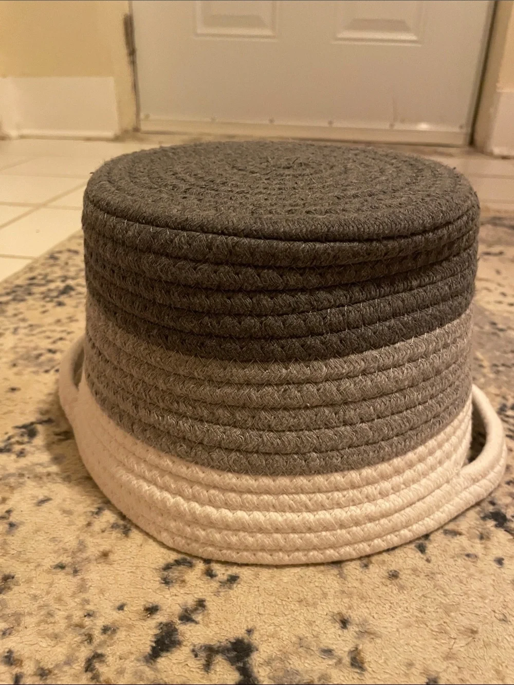 NWOT Woven Colorblock Storage Basket - White, Gray, Charcoal